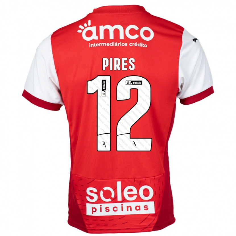 Danxen Women Hugo Pires #12 Red White Home Jersey 2024/25 T-Shirt