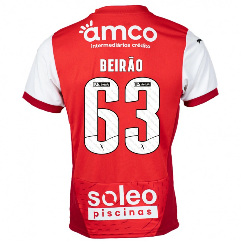 Danxen Women Rodrigo Beirão #63 Red White Home Jersey 2024/25 T-Shirt