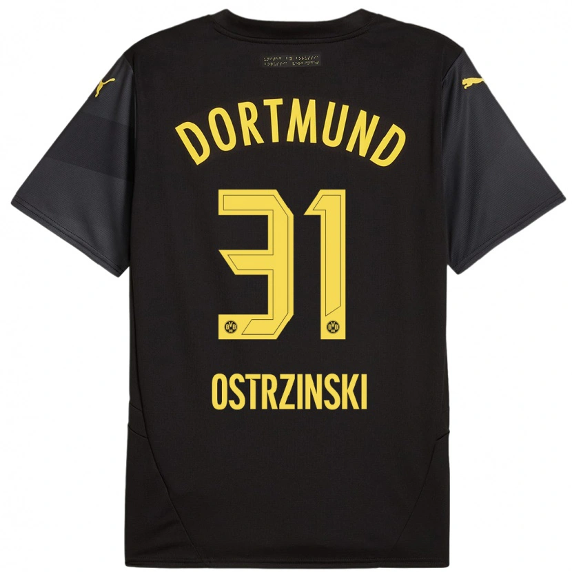 Danxen Women Silas Ostrzinski #31 Black Yellow Away Jersey 2024/25 T-Shirt