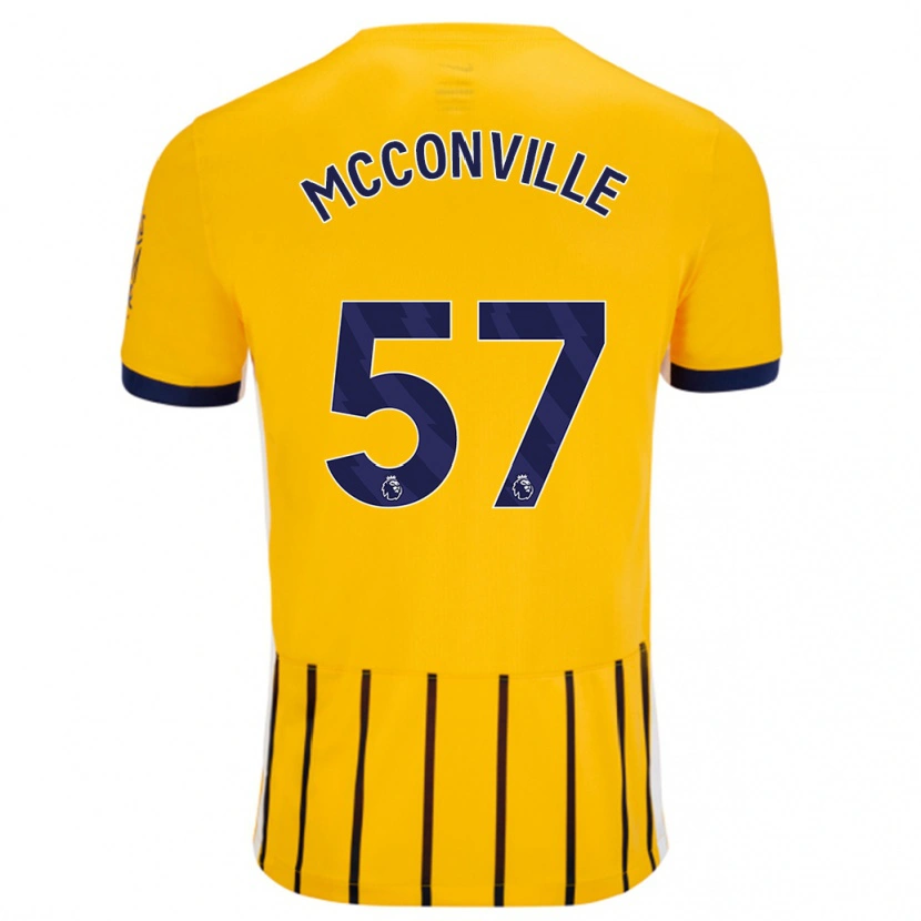 Danxen Women Ruairi Mcconville #57 Gold Blue Pinstripes Away Jersey 2024/25 T-Shirt