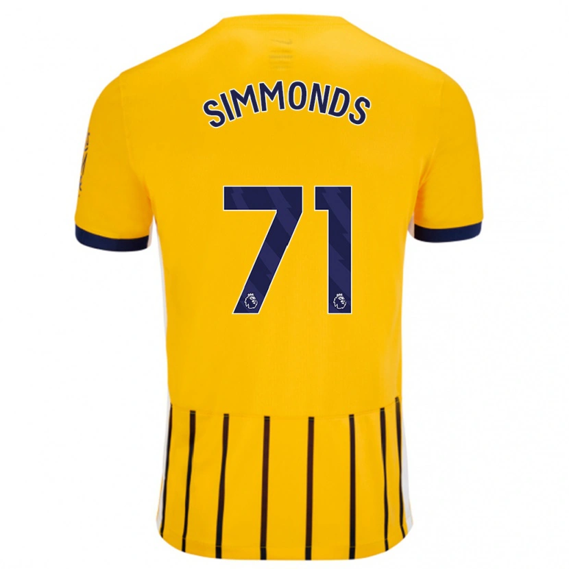 Danxen Women Freddie Simmonds #71 Gold Blue Pinstripes Away Jersey 2024/25 T-Shirt