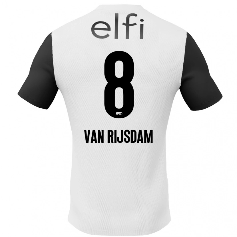 Danxen Women Julian Van Rijsdam #8 White Black Away Jersey 2024/25 T-Shirt