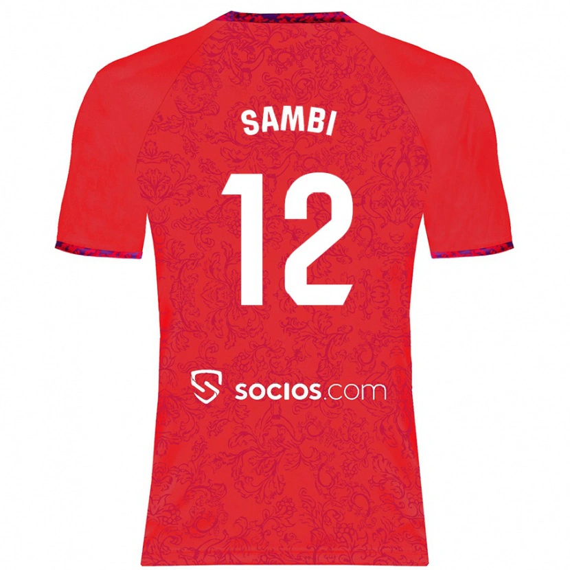 Danxen Women Albert Sambi Lokonga #12 Red Away Jersey 2024/25 T-Shirt