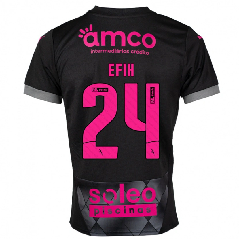 Danxen Women Peace Efih #24 Black Pink Away Jersey 2024/25 T-Shirt