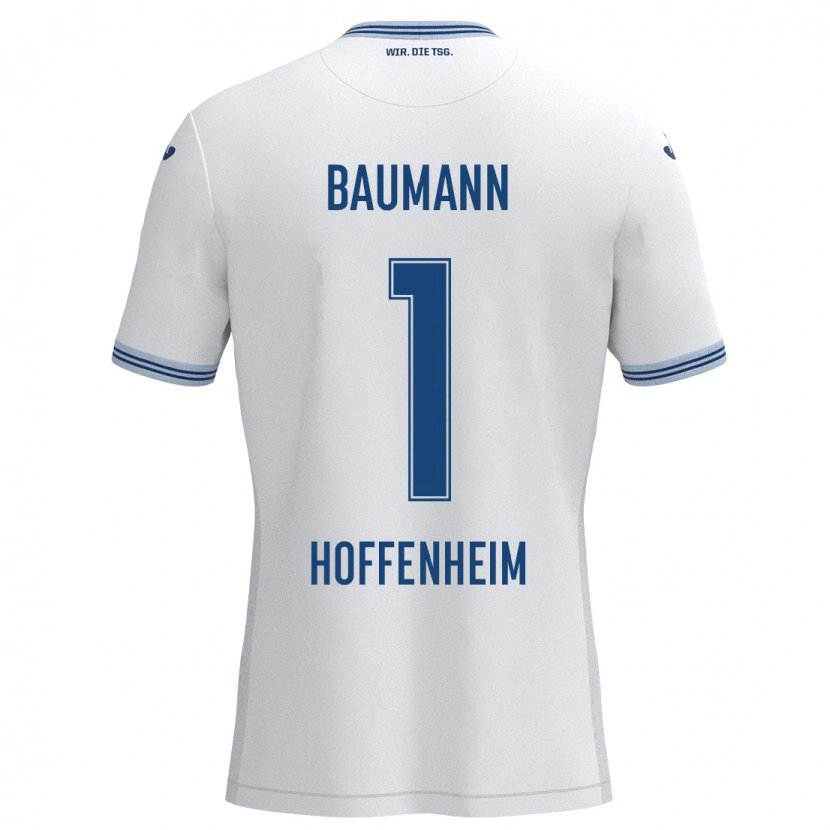 Danxen Women Oliver Baumann #1 White Blue Away Jersey 2024/25 T-Shirt