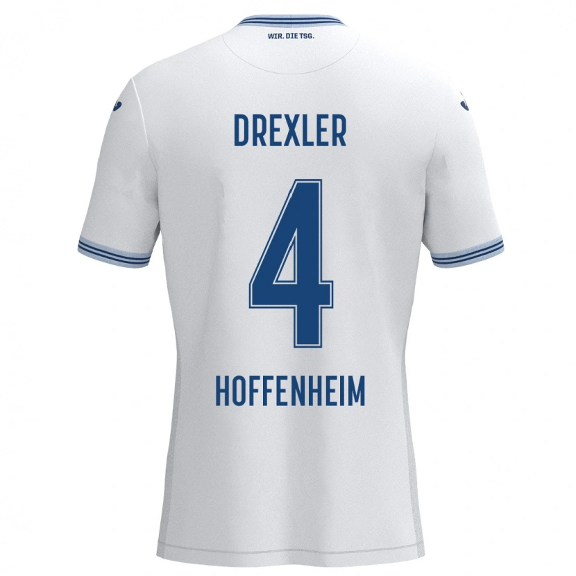 Danxen Women Tim Drexler #4 White Blue Away Jersey 2024/25 T-Shirt