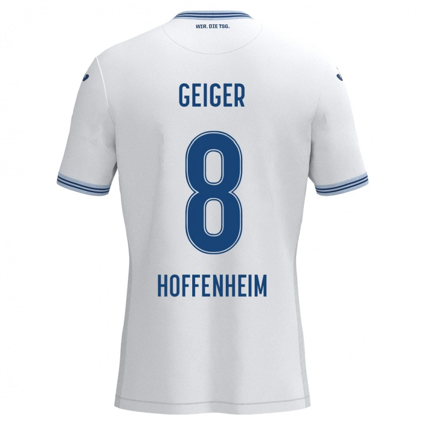 Danxen Women Dennis Geiger #8 White Blue Away Jersey 2024/25 T-Shirt