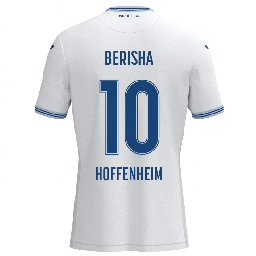 Danxen Women Mergim Berisha #10 White Blue Away Jersey 2024/25 T-Shirt