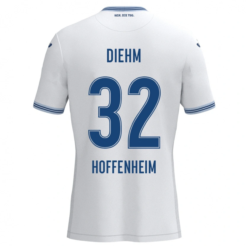 Danxen Women Vanessa Diehm #32 White Blue Away Jersey 2024/25 T-Shirt