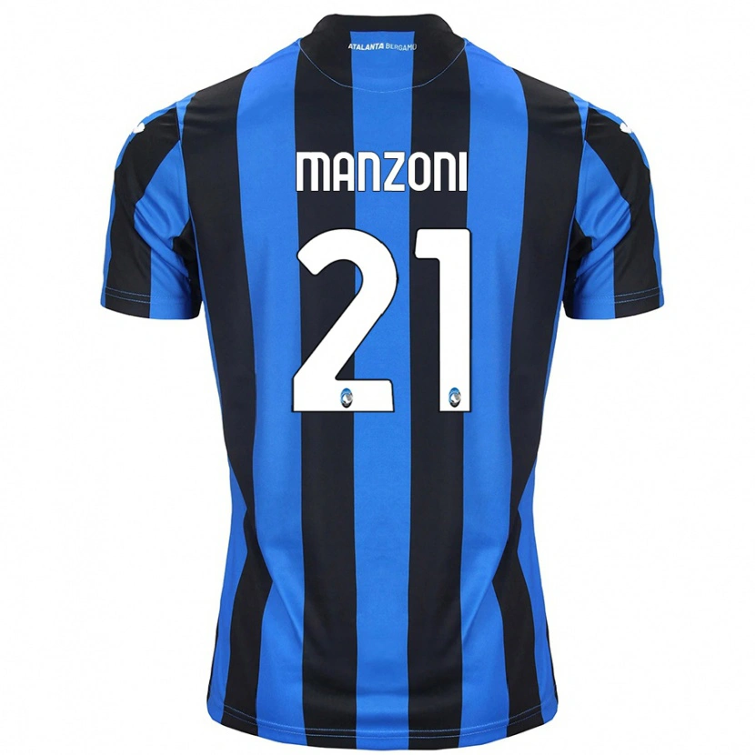 Danxen Kid Alberto Manzoni #21 Blue Black Home Jersey 2024/25 T-Shirt