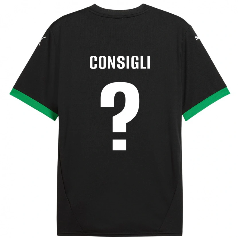 Danxen Kid Andrea Consigli #0 Black Dark Green Home Jersey 2024/25 T-Shirt