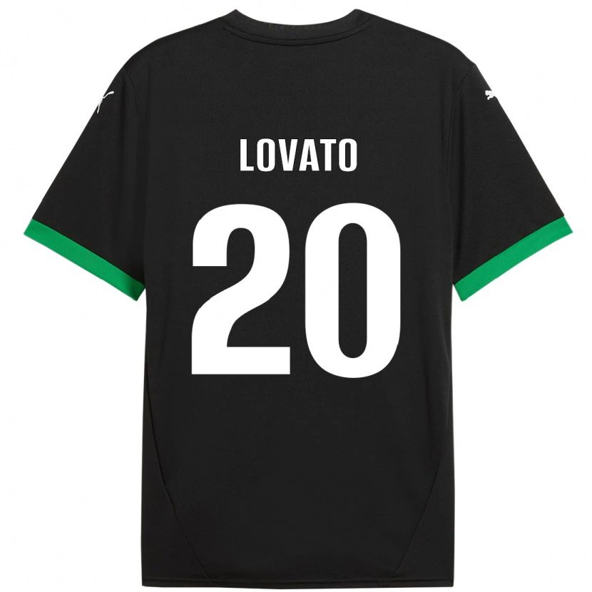 Danxen Kid Matteo Lovato #20 Black Dark Green Home Jersey 2024/25 T-Shirt