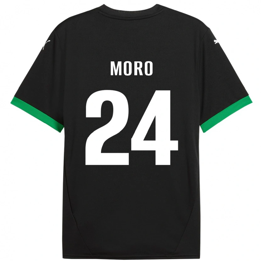 Danxen Kid Luca Moro #24 Black Dark Green Home Jersey 2024/25 T-Shirt