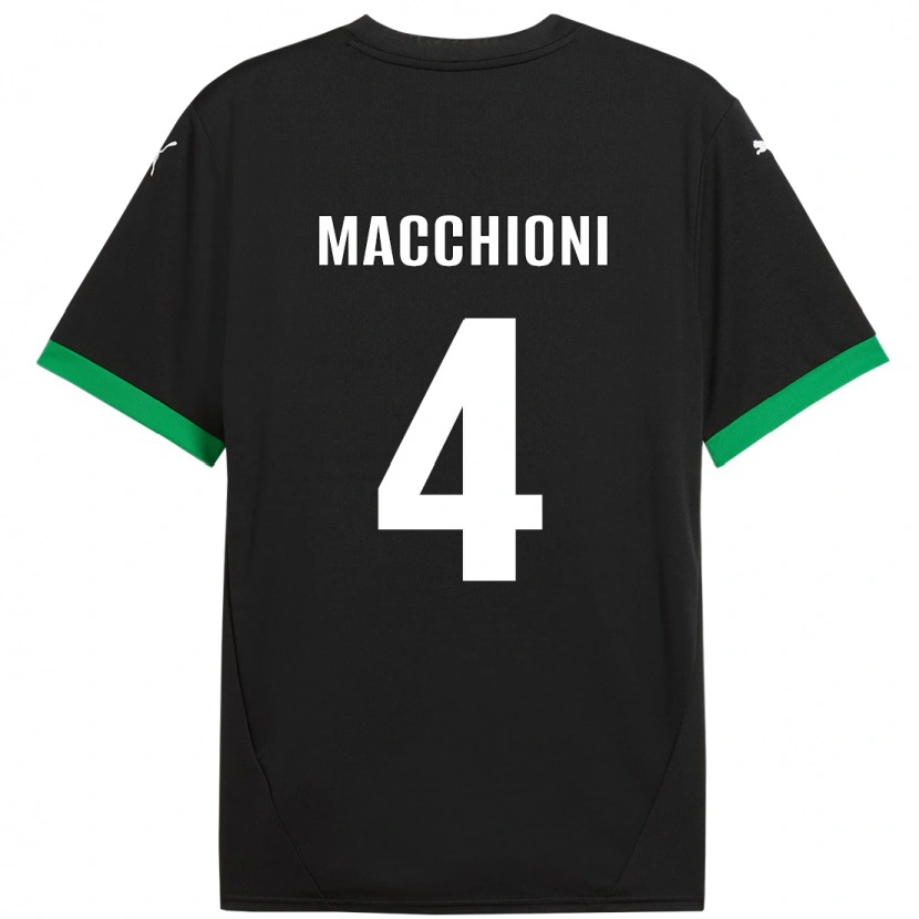 Danxen Kid Tommaso Macchioni #4 Black Dark Green Home Jersey 2024/25 T-Shirt