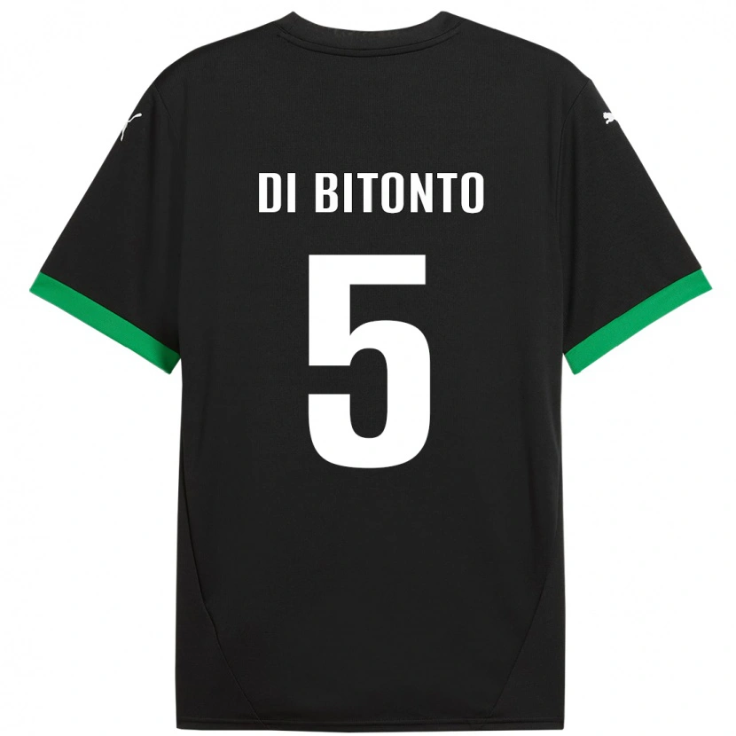 Danxen Kid Alessandro Di Bitonto #5 Black Dark Green Home Jersey 2024/25 T-Shirt