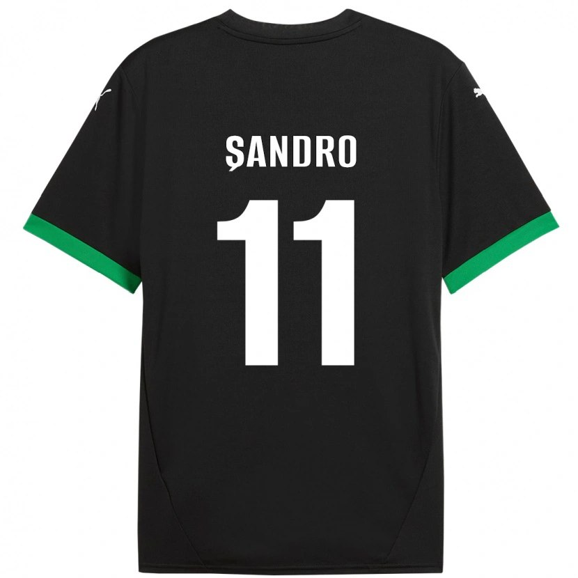 Danxen Kid Denis Șandro #11 Black Dark Green Home Jersey 2024/25 T-Shirt