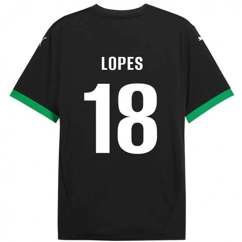 Danxen Kid Emerick Lopes #18 Black Dark Green Home Jersey 2024/25 T-Shirt