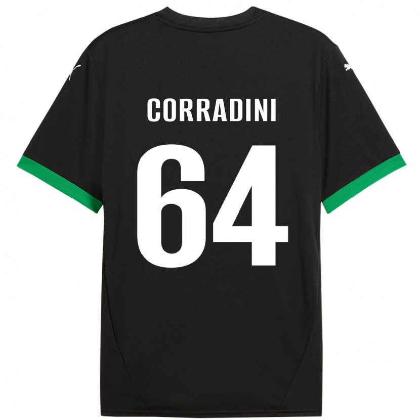 Danxen Kid Francesco Corradini #64 Black Dark Green Home Jersey 2024/25 T-Shirt