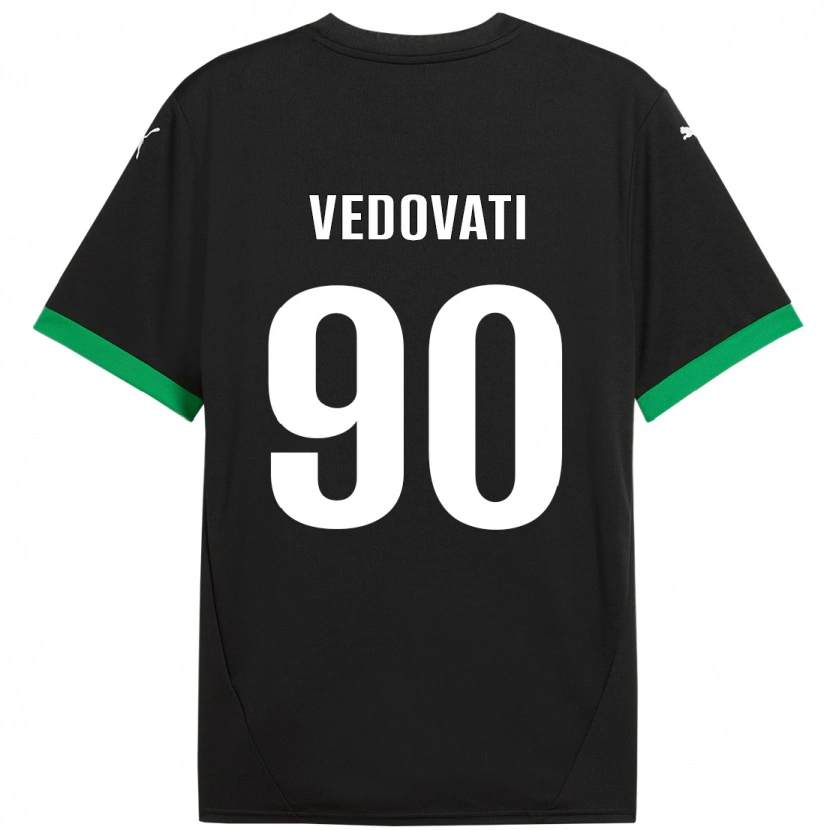 Danxen Kid Gabriele Vedovati #90 Black Dark Green Home Jersey 2024/25 T-Shirt