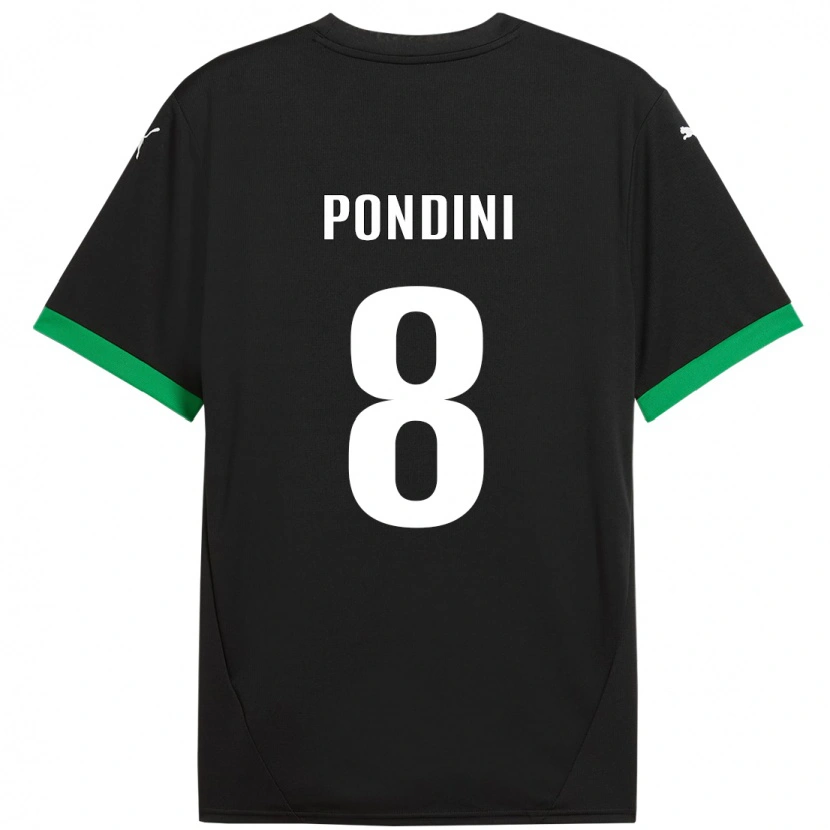 Danxen Kid Giada Pondini #8 Black Dark Green Home Jersey 2024/25 T-Shirt