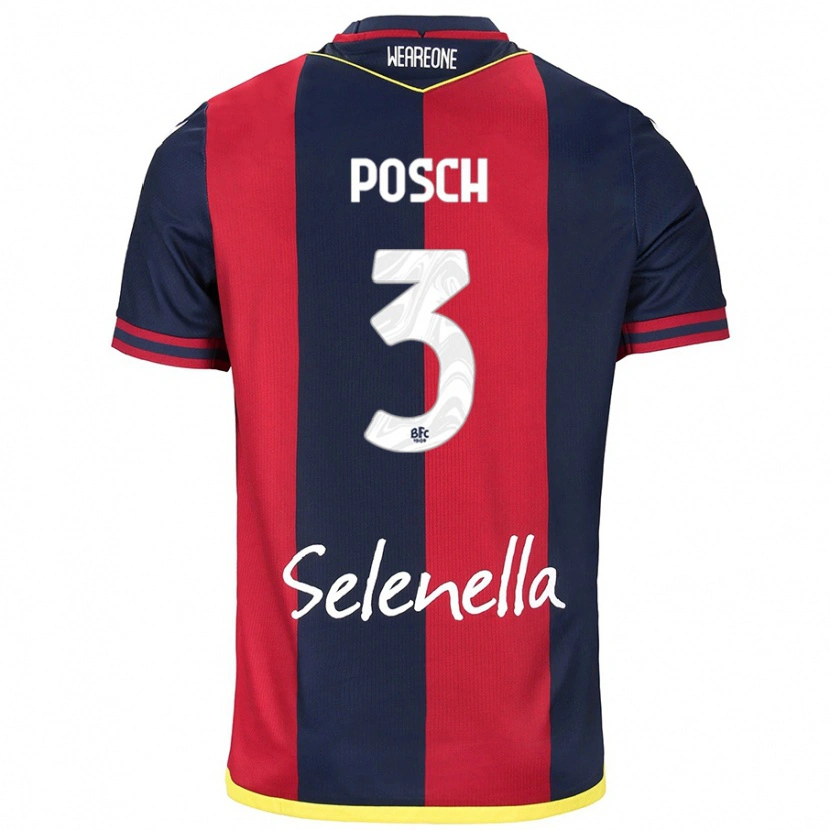 Danxen Kid Stefan Posch #3 Red Royal Blue Home Jersey 2024/25 T-Shirt