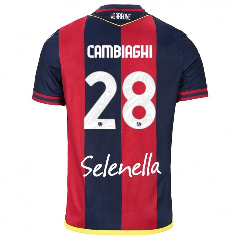 Danxen Kid Nicolò Cambiaghi #28 Red Royal Blue Home Jersey 2024/25 T-Shirt