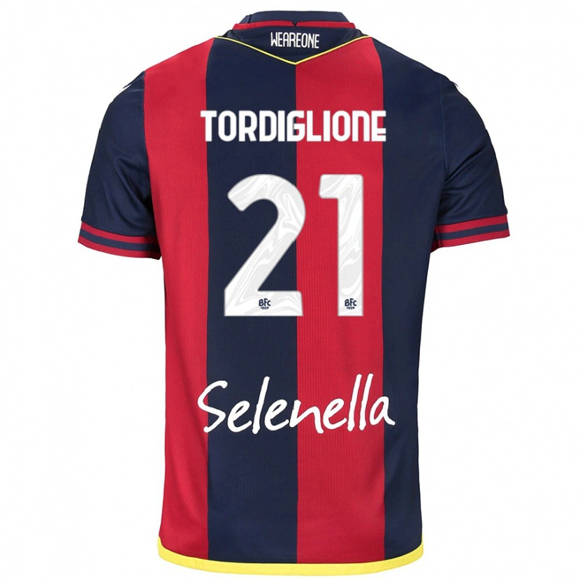 Danxen Kid Nicolò Tordiglione #21 Red Royal Blue Home Jersey 2024/25 T-Shirt