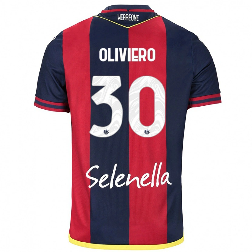 Danxen Kid Andrea Oliviero #30 Red Royal Blue Home Jersey 2024/25 T-Shirt