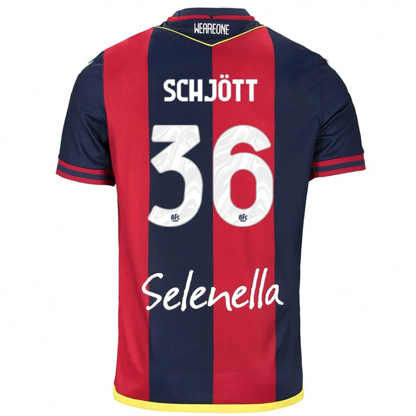 Danxen Kid Gustav Schjött #36 Red Royal Blue Home Jersey 2024/25 T-Shirt