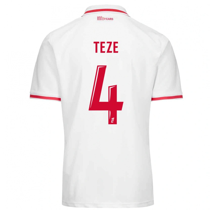 Danxen Kid Jordan Teze #4 White Red Home Jersey 2024/25 T-Shirt