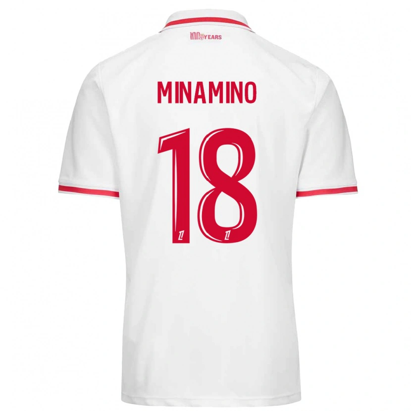 Danxen Kid Takumi Minamino #18 White Red Home Jersey 2024/25 T-Shirt