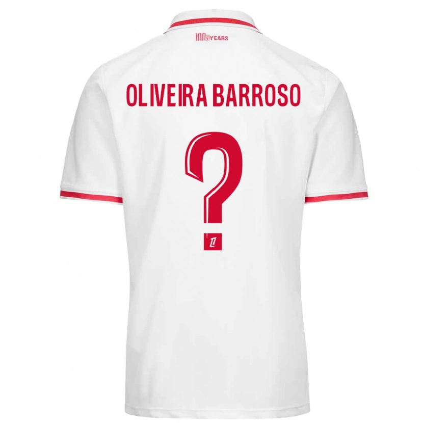 Danxen Kid Mickael Oliveira Barroso #0 White Red Home Jersey 2024/25 T-Shirt