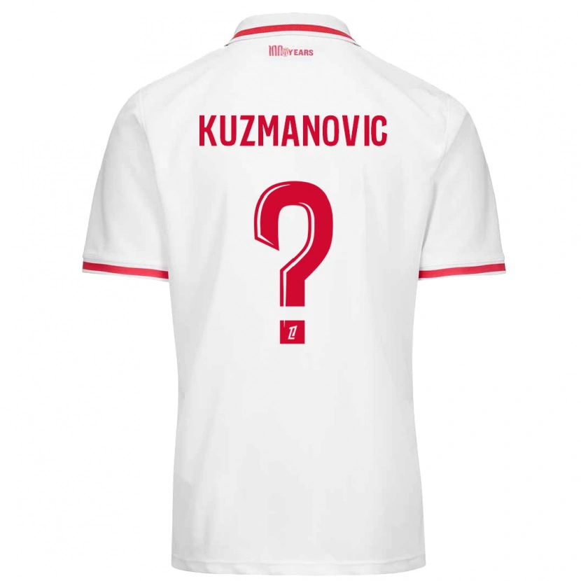 Danxen Kid Dejan Kuzmanovic #0 White Red Home Jersey 2024/25 T-Shirt