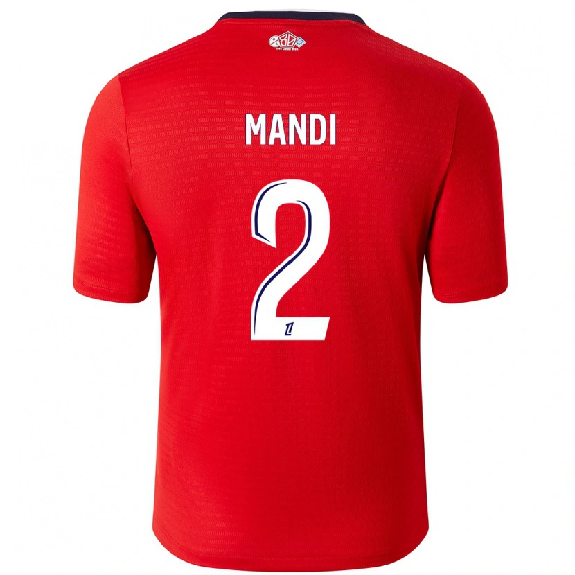 Danxen Kid Aïssa Mandi #2 Red White Home Jersey 2024/25 T-Shirt