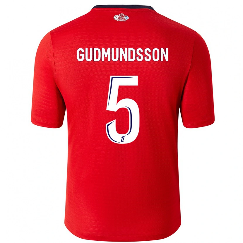 Danxen Kid Gabriel Gudmundsson #5 Red White Home Jersey 2024/25 T-Shirt