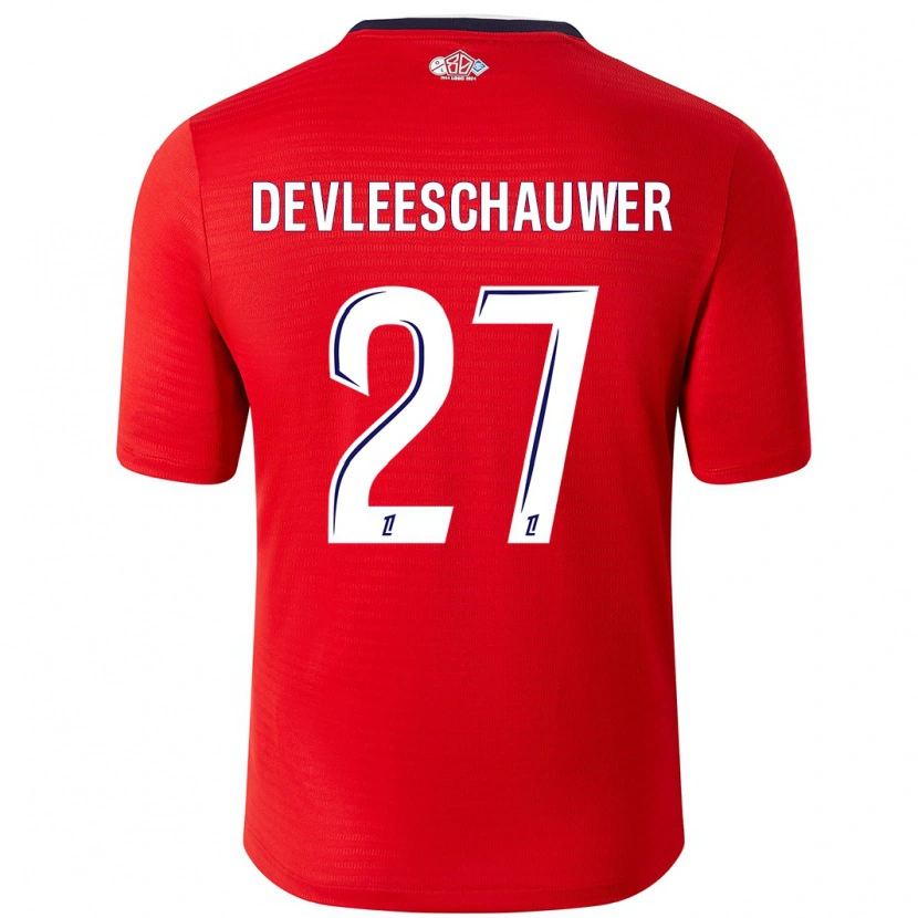 Danxen Kid Gwenaëlle Devleeschauwer #27 Red White Home Jersey 2024/25 T-Shirt