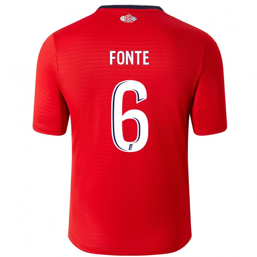 Danxen Kid Jose Fonte #6 Red White Home Jersey 2024/25 T-Shirt