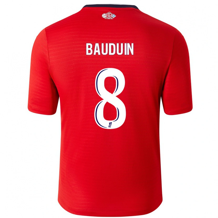 Danxen Kid Justine Bauduin #8 Red White Home Jersey 2024/25 T-Shirt