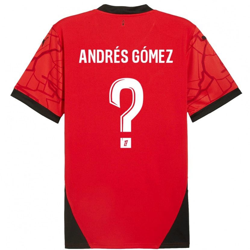 Danxen Kid Carlos Andrés Gómez #0 Red Black Home Jersey 2024/25 T-Shirt