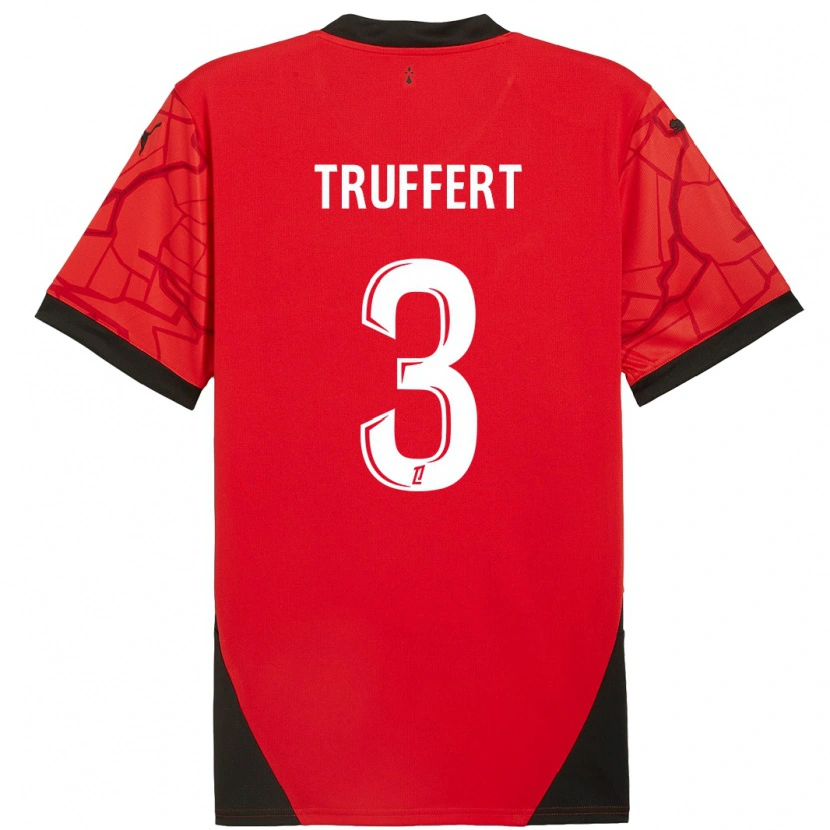 Danxen Kid Adrien Truffert #3 Red Black Home Jersey 2024/25 T-Shirt