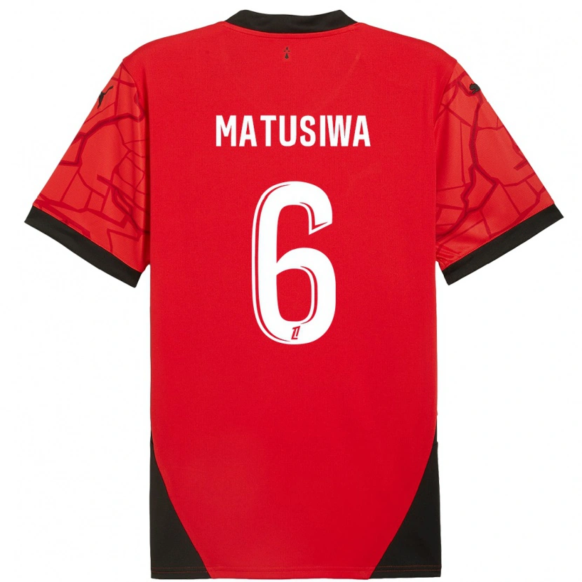 Danxen Kid Azor Matusiwa #6 Red Black Home Jersey 2024/25 T-Shirt