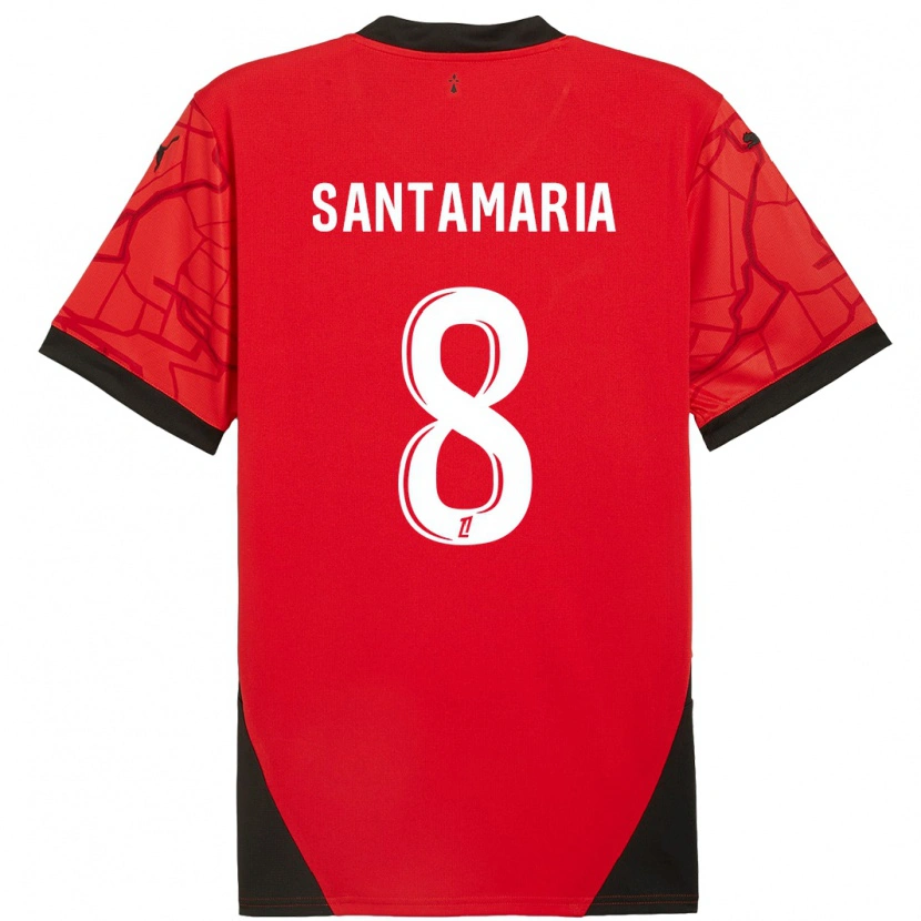 Danxen Kid Baptiste Santamaria #8 Red Black Home Jersey 2024/25 T-Shirt