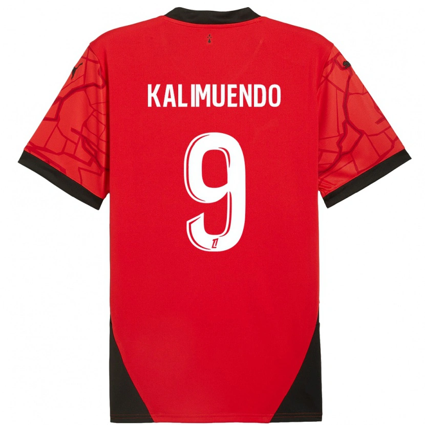 Danxen Kid Arnaud Kalimuendo #9 Red Black Home Jersey 2024/25 T-Shirt