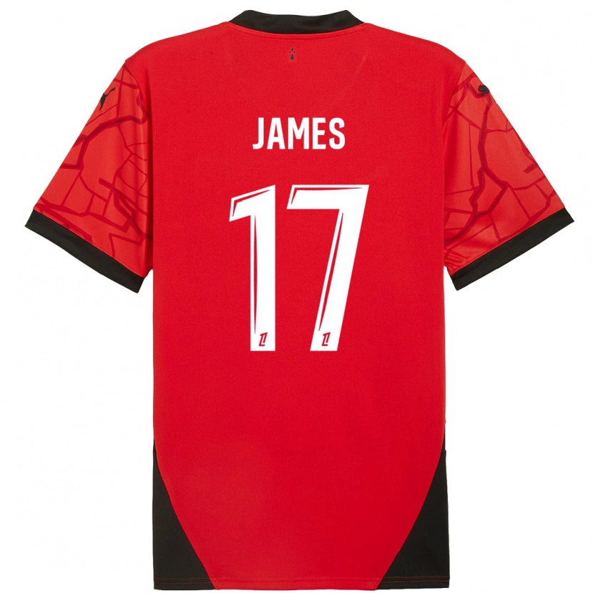 Danxen Kid Jordan James #17 Red Black Home Jersey 2024/25 T-Shirt