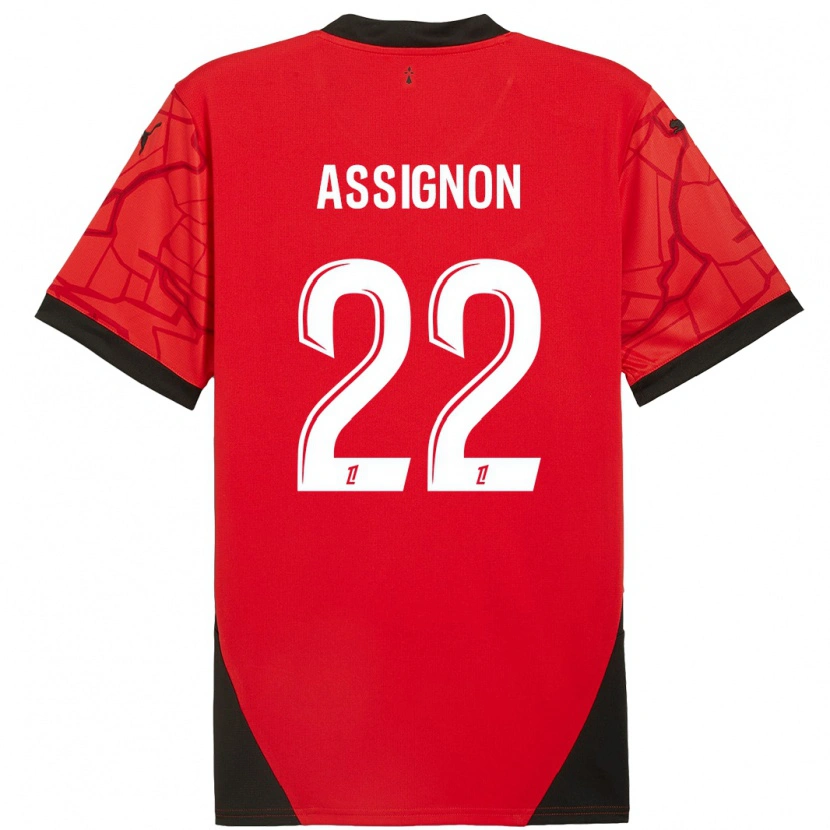 Danxen Kid Lorenz Assignon #22 Red Black Home Jersey 2024/25 T-Shirt