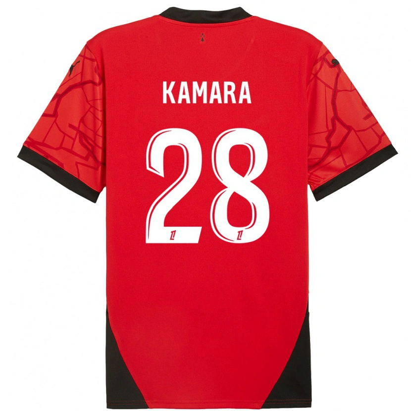 Danxen Kid Glen Kamara #28 Red Black Home Jersey 2024/25 T-Shirt