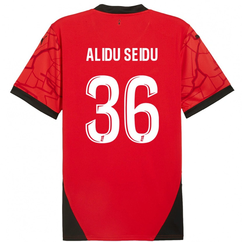 Danxen Kid Alidu Seidu #36 Red Black Home Jersey 2024/25 T-Shirt