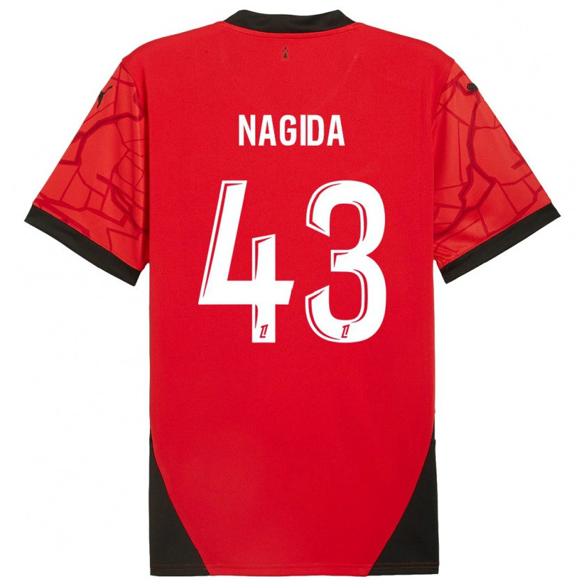 Danxen Kid Mahamadou Nagida #43 Red Black Home Jersey 2024/25 T-Shirt