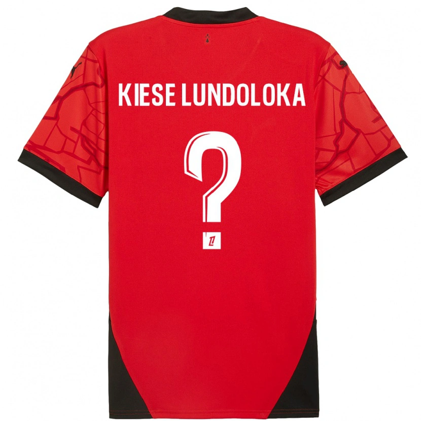 Danxen Kid Jeanslor Kiese Lundoloka #0 Red Black Home Jersey 2024/25 T-Shirt