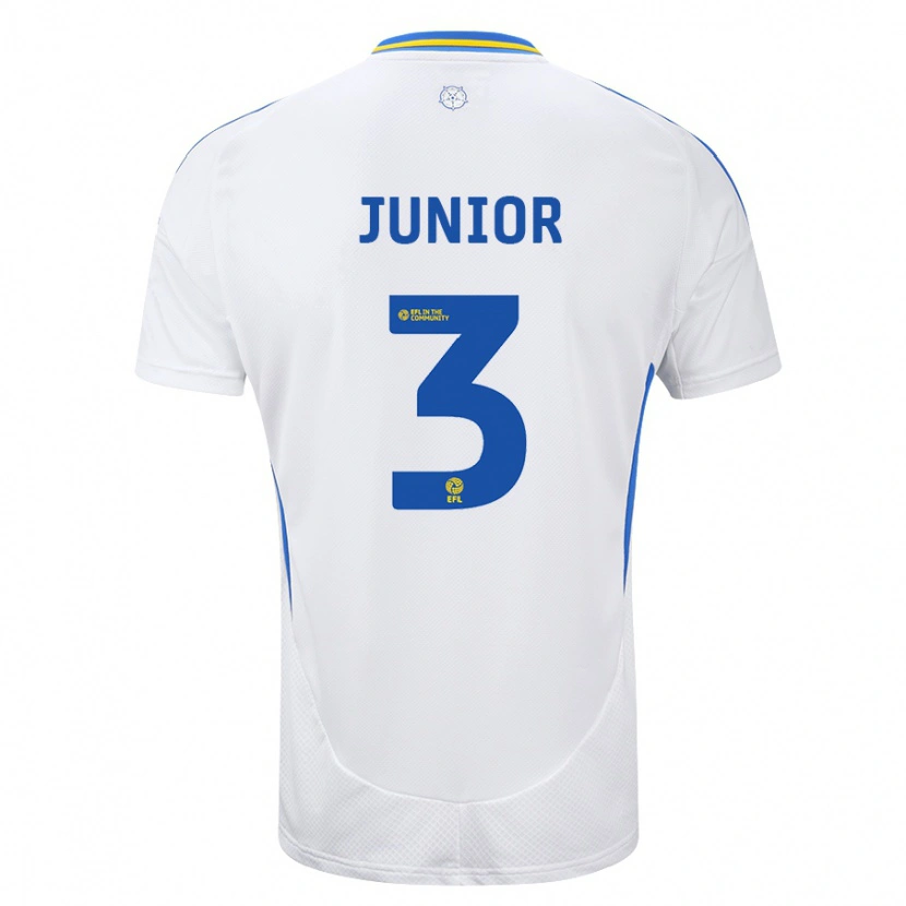 Danxen Kid Junior Firpo #3 White Blue Home Jersey 2024/25 T-Shirt